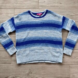 Lilly Pulitzer Womens Blue Grotto Marled Ombre Stripe Elannie Sweater Size Small